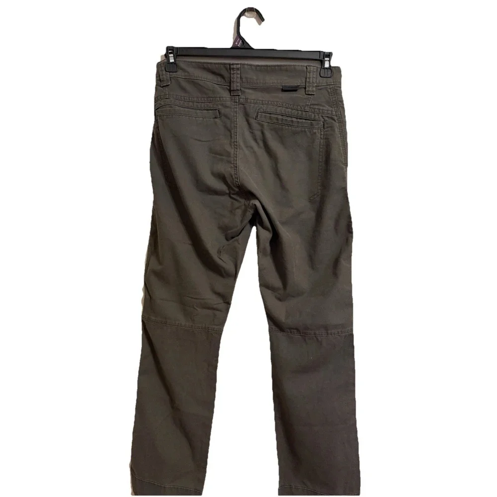 Wrangler Men's Brown Pants 30 Waist 98% Cotton 2% Spandex Logo Accent